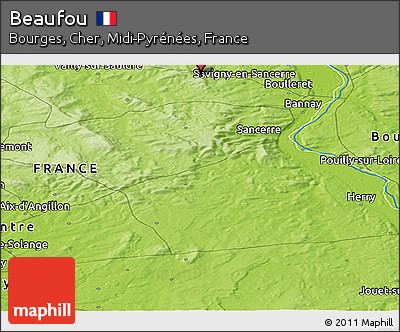 Physical Panoramic Map of Beaufou