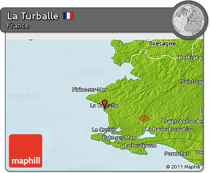 Physical 3D Map of La Turballe