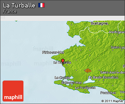 Physical 3D Map of La Turballe