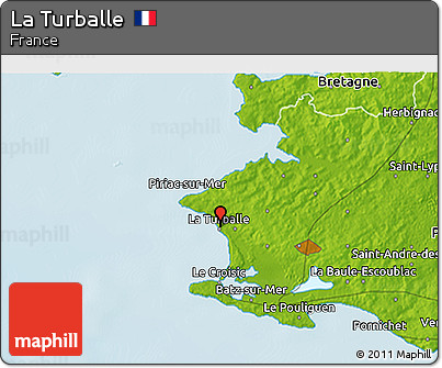 Physical 3D Map of La Turballe
