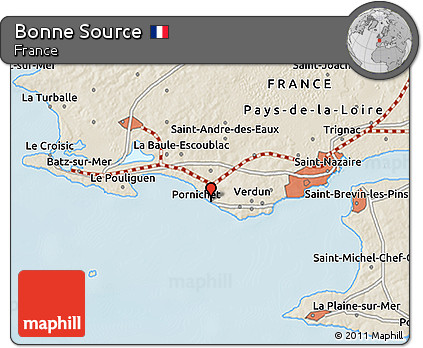 Shaded Relief 3D Map of Bonne Source