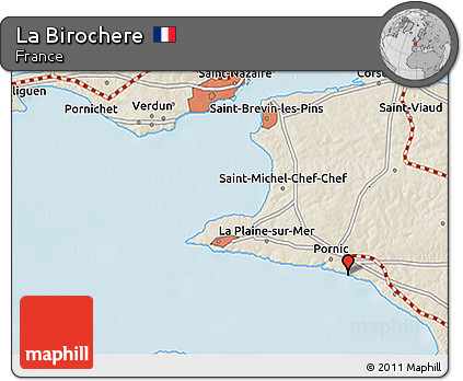 Shaded Relief 3D Map of La Birochere