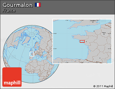 Gray Location Map of Gourmalon