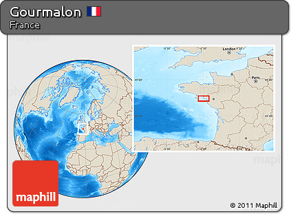Shaded Relief Location Map of Gourmalon