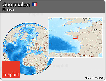 Shaded Relief Location Map of Gourmalon