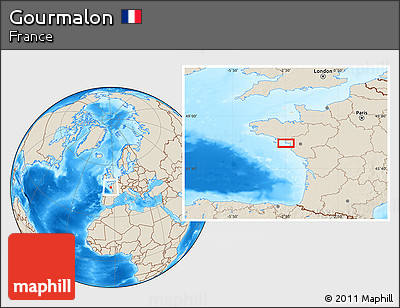 Shaded Relief Location Map of Gourmalon