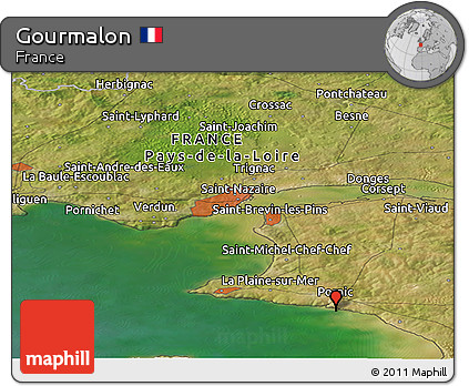 Satellite Panoramic Map of Gourmalon