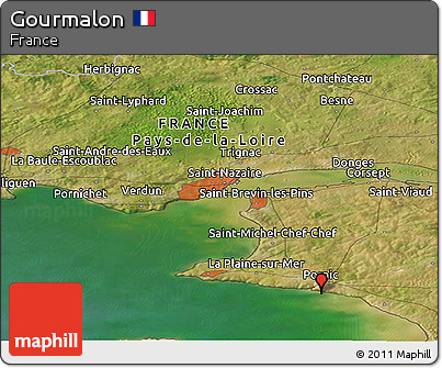 Satellite Panoramic Map of Gourmalon