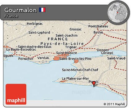 Shaded Relief Panoramic Map of Gourmalon