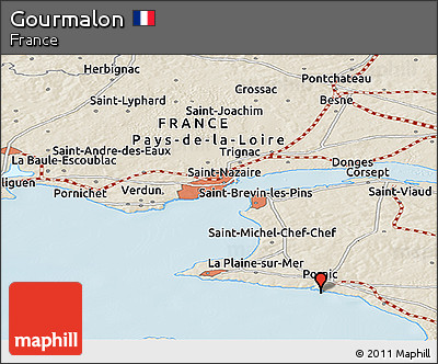 Shaded Relief Panoramic Map of Gourmalon