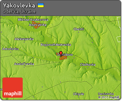 Physical 3D Map of Yakovlevka
