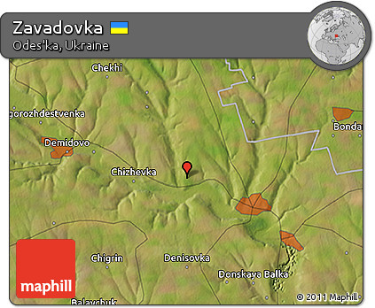 Satellite 3D Map of Zavadovka