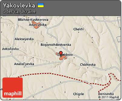 Shaded Relief 3D Map of Yakovlevka