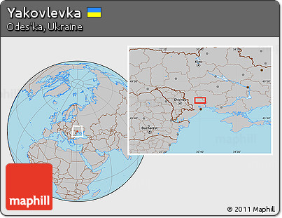 Gray Location Map of Yakovlevka