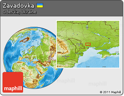 Physical Location Map of Zavadovka