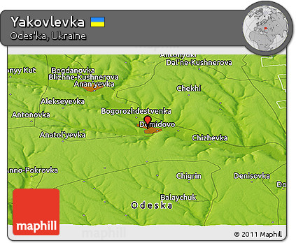 Physical Panoramic Map of Yakovlevka