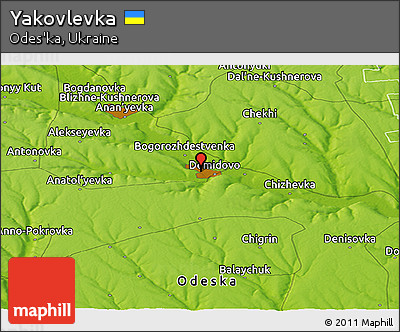 Physical Panoramic Map of Yakovlevka