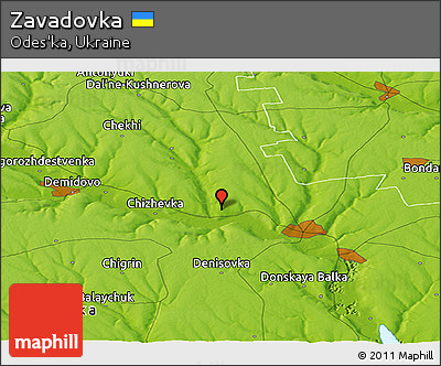 Physical Panoramic Map of Zavadovka