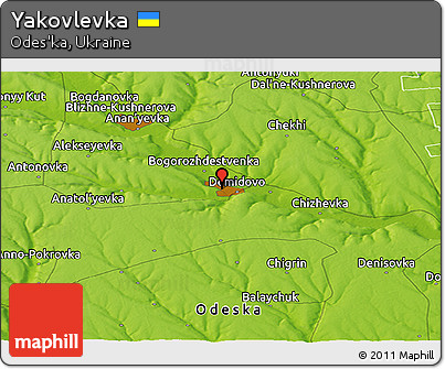 Physical Panoramic Map of Yakovlevka