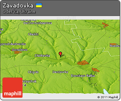 Physical Panoramic Map of Zavadovka