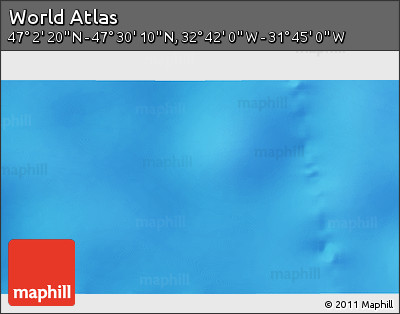 Shaded Relief 3D Map of the Area around 47° 16' 15" N, 32° 13' 30" W