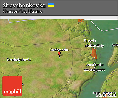 Satellite 3D Map of Shevchenkovka