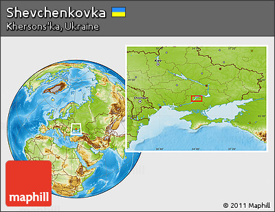 Physical Location Map of Shevchenkovka