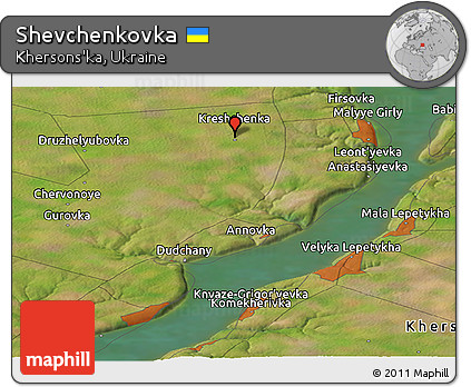 Satellite Panoramic Map of Shevchenkovka