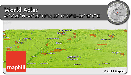 Physical Panoramic Map of the Area around 47° 16' 15" N, 35° 46' 29" E