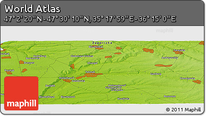 Physical Panoramic Map of the Area around 47° 16' 15" N, 35° 46' 29" E