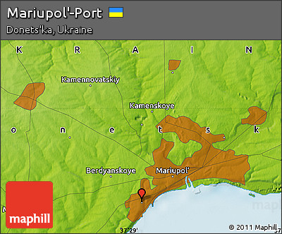 Physical Map of Mariupol'-Port