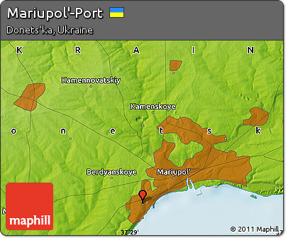 Physical Map of Mariupol'-Port
