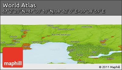 Physical Panoramic Map of the Area around 47° 16' 15" N, 39° 10' 29" E
