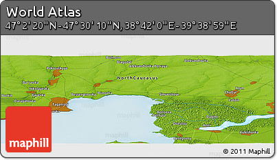 Physical Panoramic Map of the Area around 47° 16' 15" N, 39° 10' 29" E