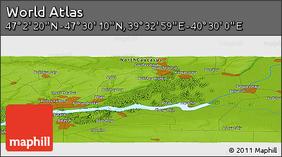 Physical Panoramic Map of the Area around 47° 16' 15" N, 40° 1' 29" E
