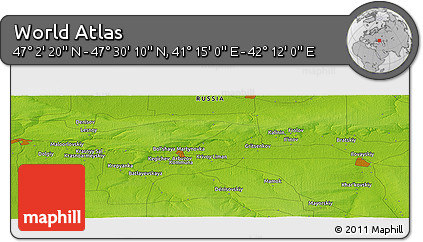 Physical Panoramic Map of the Area around 47° 16' 15" N, 41° 43' 30" E