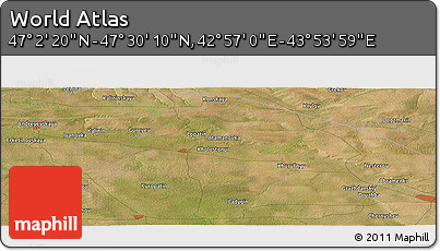 Satellite Panoramic Map of the Area around 47° 16' 15" N, 43° 25' 29" E