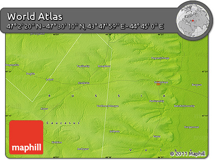 Physical Map of the Area around 47° 16' 15" N, 44° 16' 29" E