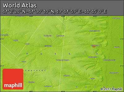 Physical Map of the Area around 47° 16' 15" N, 44° 16' 29" E
