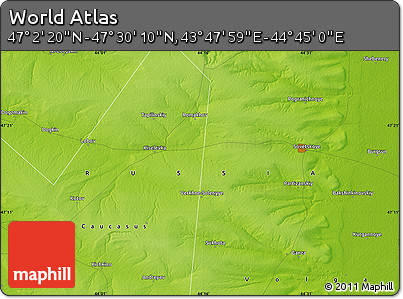 Physical Map of the Area around 47° 16' 15" N, 44° 16' 29" E
