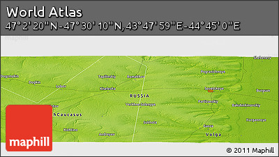 Physical Panoramic Map of the Area around 47° 16' 15" N, 44° 16' 29" E