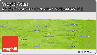 Physical Panoramic Map of the Area around 47° 16' 15" N, 44° 16' 29" E