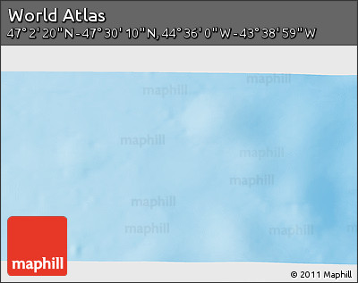 Physical 3D Map of the Area around 47° 16' 15" N, 44° 7' 30" W
