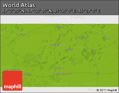 Physical 3D Map of the Area around 47° 16' 15" N, 45° 58' 30" E