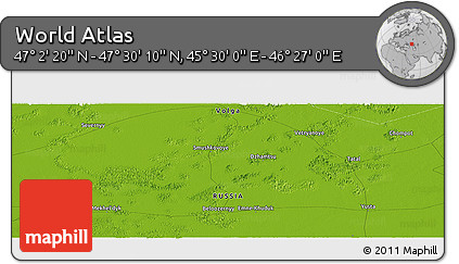 Physical Panoramic Map of the Area around 47° 16' 15" N, 45° 58' 30" E