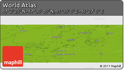 Physical Panoramic Map of the Area around 47° 16' 15" N, 45° 58' 30" E