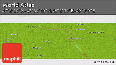 Physical Panoramic Map of the Area around 47° 16' 15" N, 48° 31' 29" E