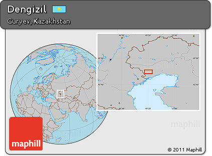 Gray Location Map of Dengizil