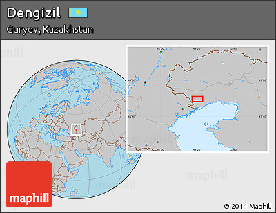 Gray Location Map of Dengizil