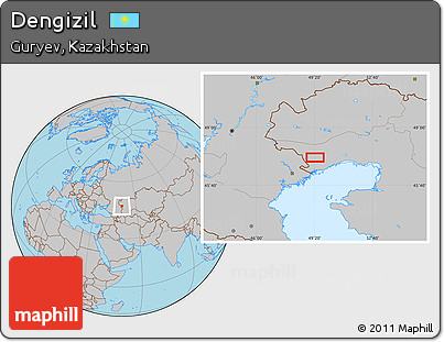 Gray Location Map of Dengizil